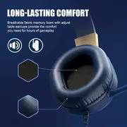 Colusiblue Wired Gaming Headset Featuring a Noise-Cancelling Microphone,