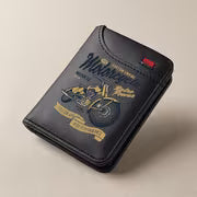 1pc Men's Vintage Faux Leather Credit Card Wallet - Classic Motorbike High Performance Style - Slim & Soft Design with Multiple Card Slots, Business Style ID & Credit Card Holder, Travel Coin Purse, Perfect for Men's Gift, Cute Wallet